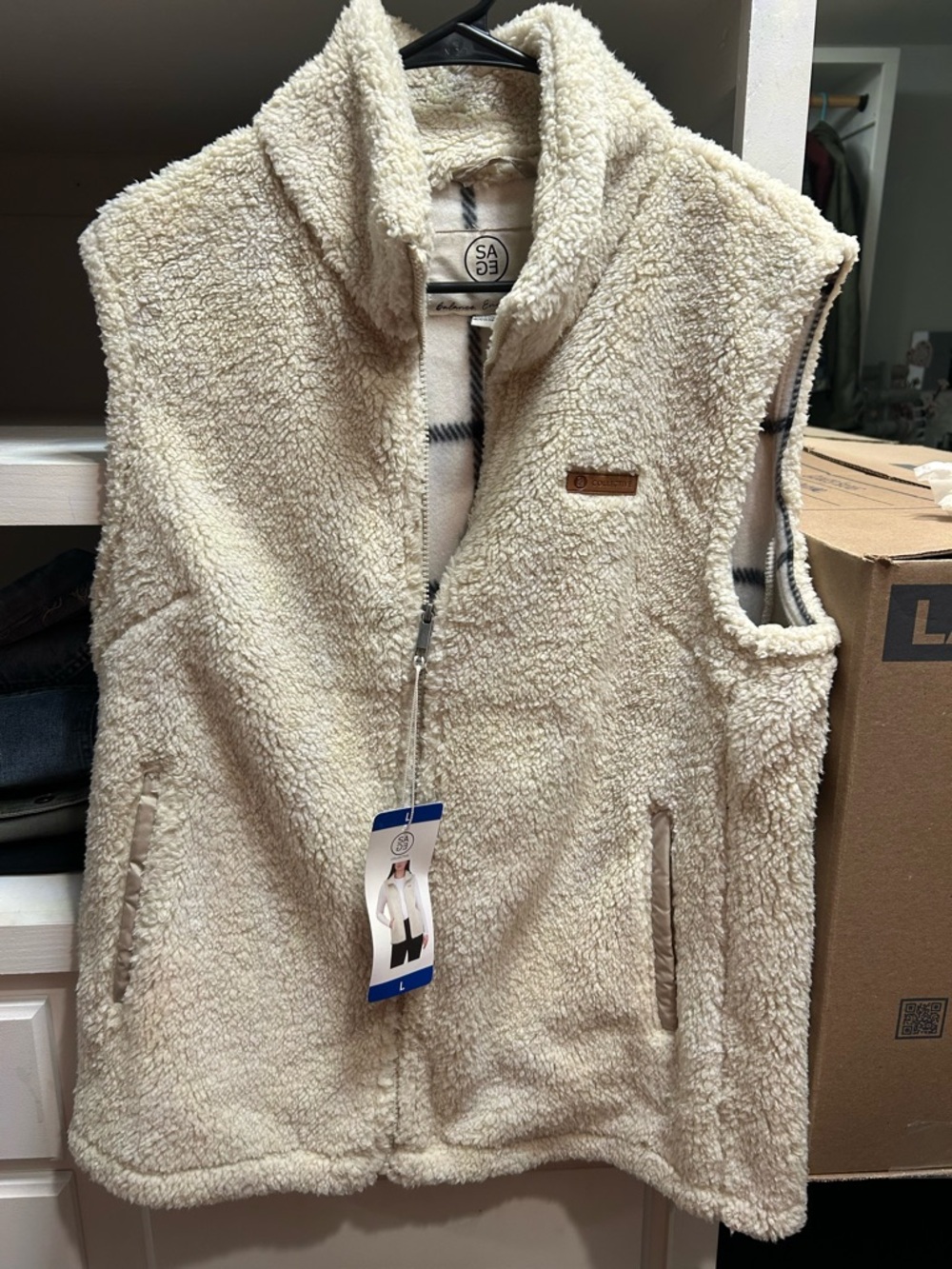 Sage Cream Sherpa Vest